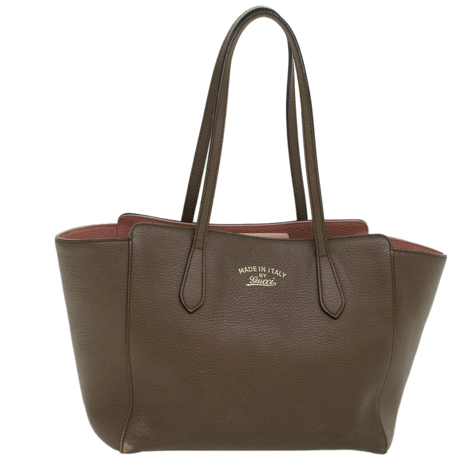 Gucci Shoulder Bag Leather Gray 354408 45056