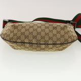 Gucci GG Canvas Web Sherry Line Shoulder Bag Beige Green Red 181092 45097