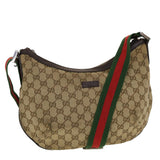 Gucci GG Canvas Web Sherry Line Shoulder Bag Beige Green Red 181092 45097