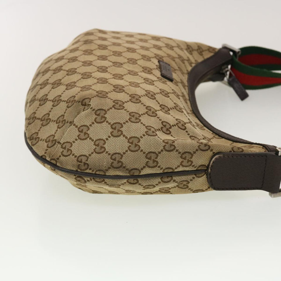 Gucci GG Canvas Web Sherry Line Shoulder Bag Beige Green Red 181092 45097