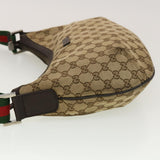 Gucci GG Canvas Web Sherry Line Shoulder Bag Beige Green Red 181092 45097