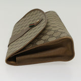 Gucci GG Canvas Web Sherry Line Clutch Bag PVC Leather Beige Red 45599