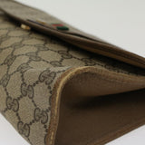 Gucci GG Canvas Web Sherry Line Clutch Bag PVC Leather Beige Red 45599