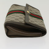Gucci GG Canvas Web Sherry Line Clutch Bag PVC Leather Beige Red 45601