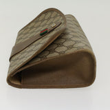Gucci GG Canvas Web Sherry Line Clutch Bag PVC Leather Beige Red 45602