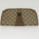 Gucci GG Canvas Web Sherry Line Clutch Bag PVC Leather Beige Red 45602