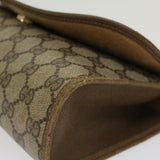 Gucci GG Canvas Web Sherry Line Clutch Bag PVC Leather Beige Red 45602