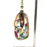 Gucci Floral Silk Satin Purse with Crystal Embellished Bamboo Style Chain Strap