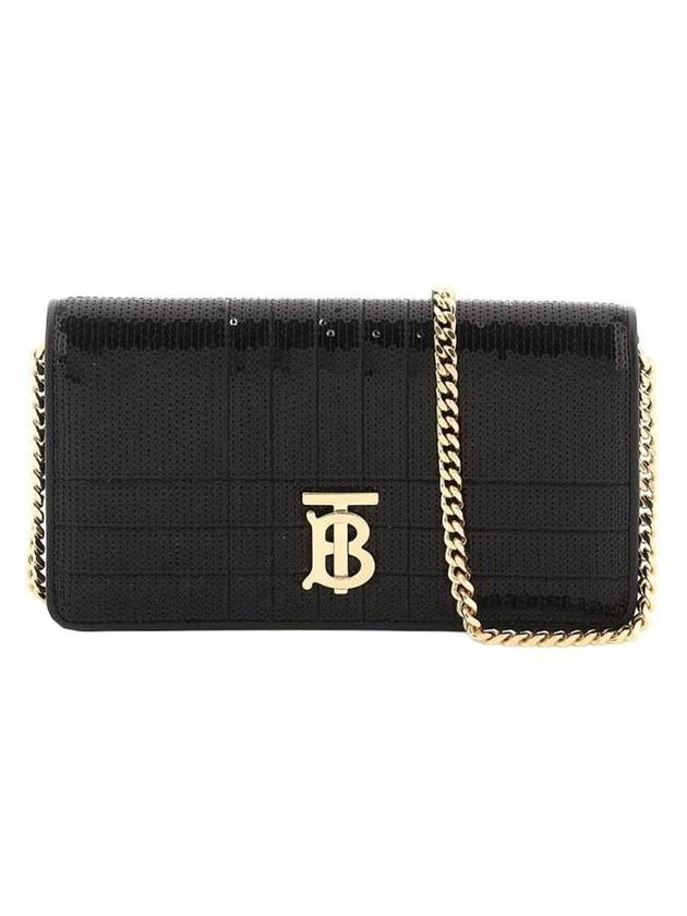 Luxury Burberry WoMen's Lola Sequin Chain Shoulder Bag Black