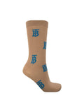 Luxury Burberry Logo Socks Beige