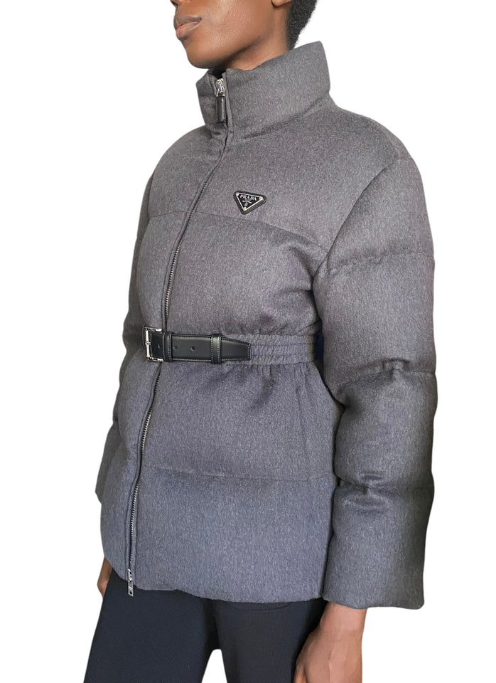 Prada Grey Loden Wool Down Padded Parka - 42 / US 6