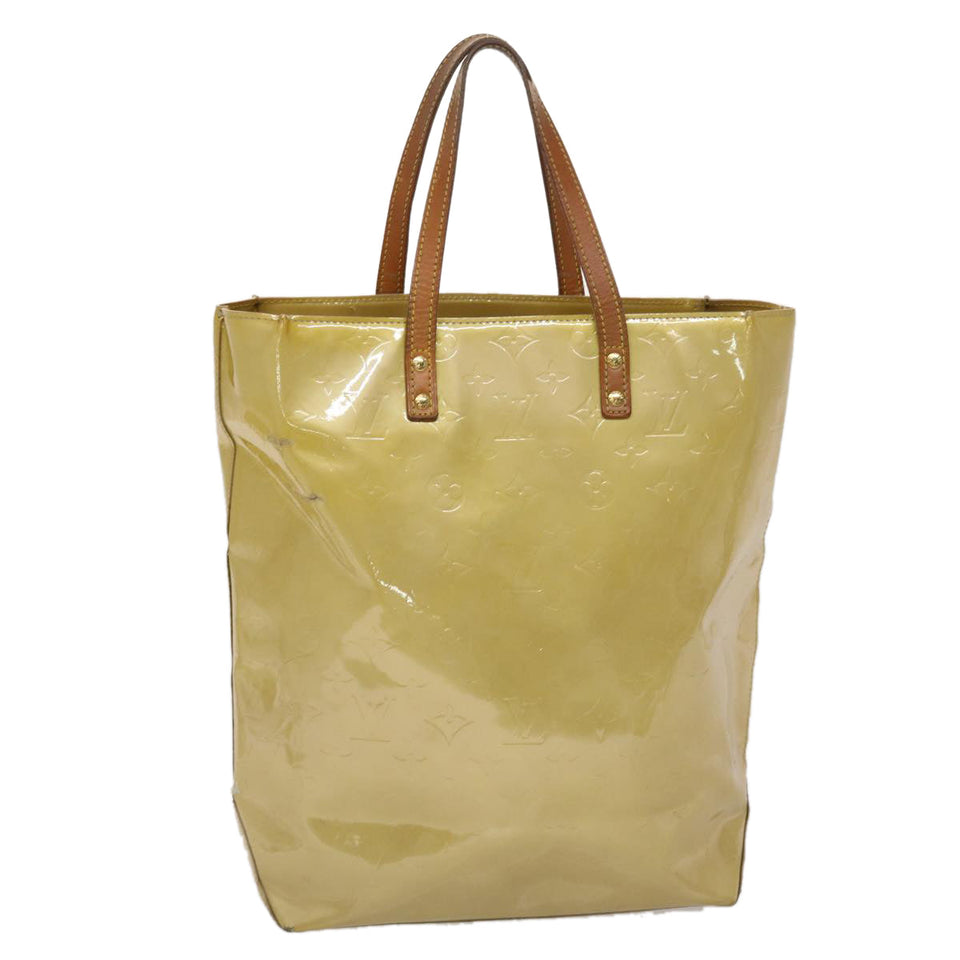 Louis Vuitton Monogram Vernis Reade MM Hand Bag Beige LV Auth