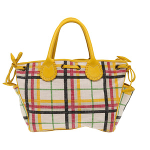 Luxury Burberry Nova Check Tote Bag Canvas Beige Auth 46962