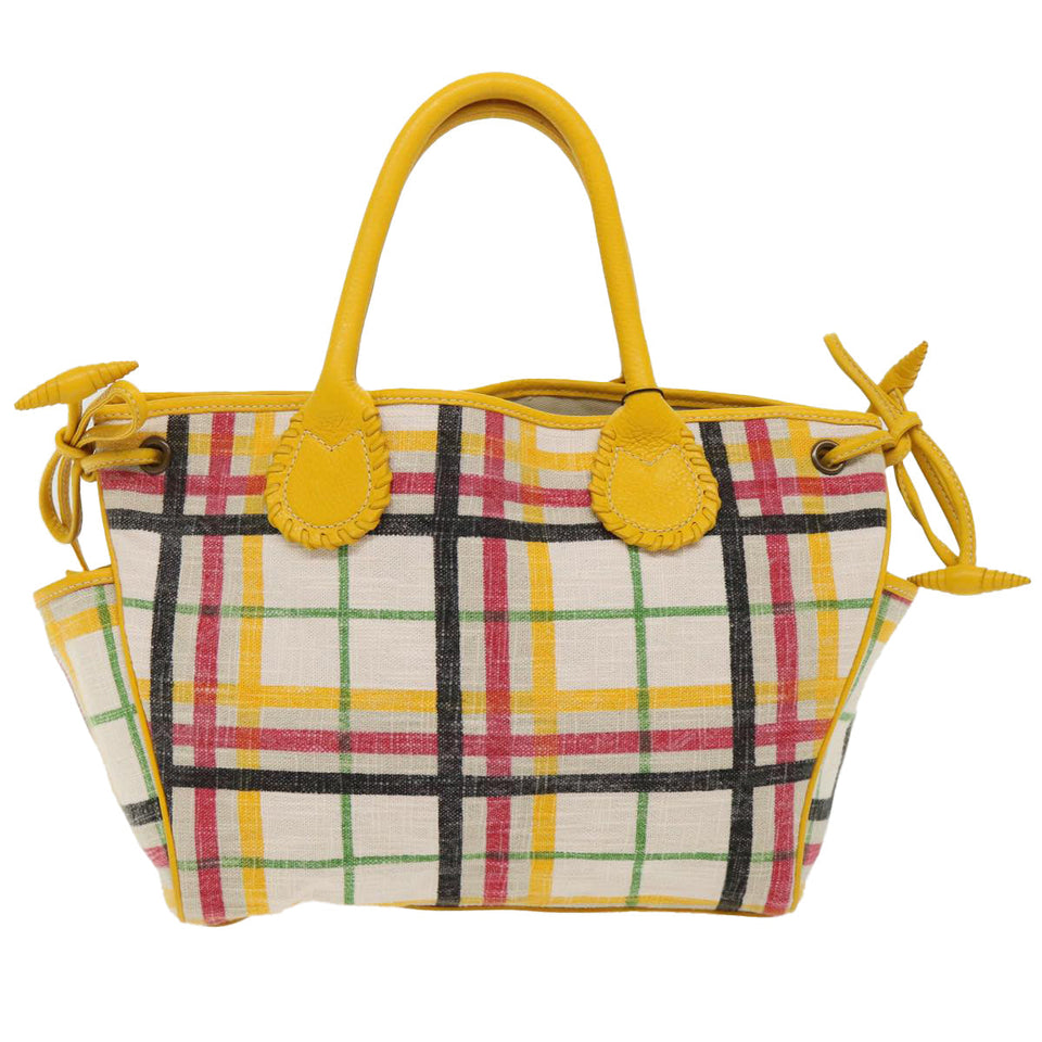 Luxury Burberry Nova Check Tote Bag Canvas Beige Auth 46962
