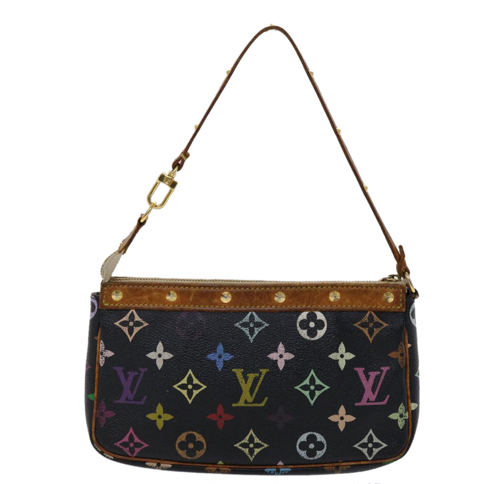 Louis Vuitton Monogram Multicolor Pochette Accessoires Black Auth Clutch