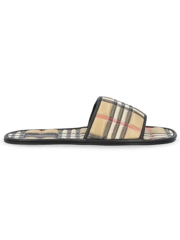 Luxury Burberry Check Quilted Slippers Beige