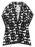 Luxury Burberry Logo Monogram Allover Cape Black