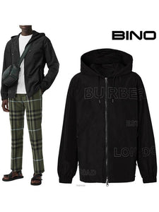 Luxury Burberry Horseferry Taffeta Hooded Jacket Black