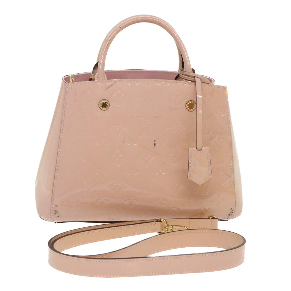 Louis Vuitton Monogram Vernis Montaigne BB Bag Rose Valerine Auth
