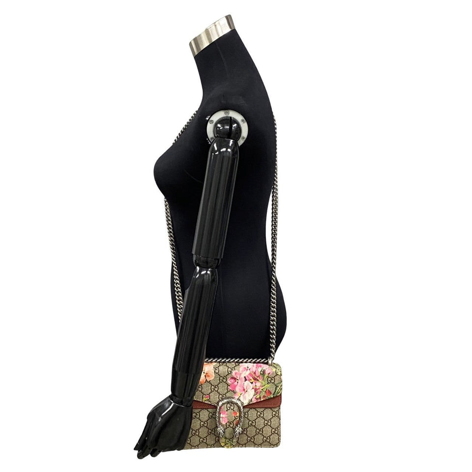 Gucci Shoulder Bag Leather, PVC Brown GG Supreme Flora Dionysus Women