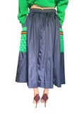 Prada Navy & Green Nylon Maxi Pocket Skirt - 44 / US 8