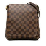 Louis Vuitton Damier Shoulder Bag Ebene Brown Women's