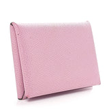 Hermes Epsom Horseshoe Calvi Card Case Mauve Sylvestre Craie