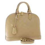 Louis Vuitton Monogram Vernis Alma PM Hand Bag 2way Beige LV Auth