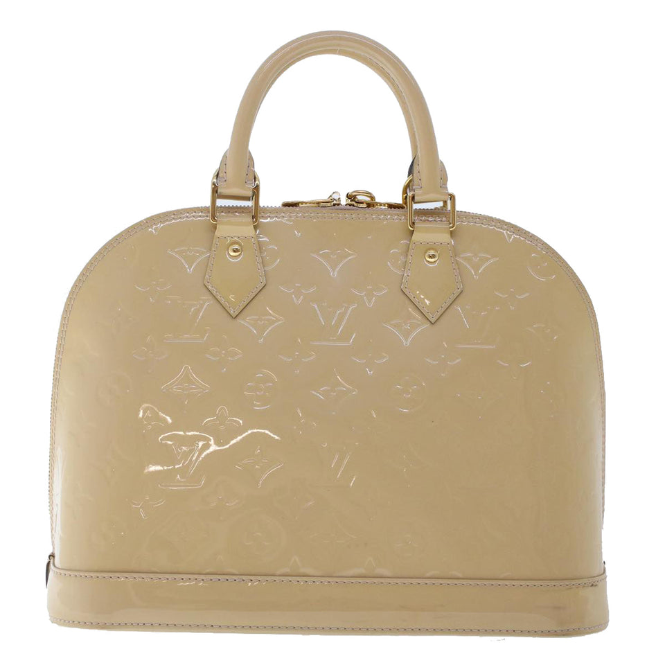 Louis Vuitton Monogram Vernis Alma PM Hand Bag 2way Beige LV Auth