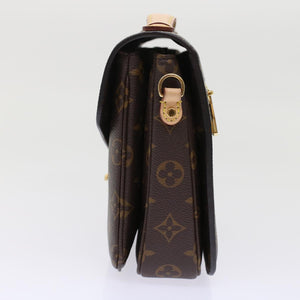 Louis Vuitton Monogram Pochette Metis MM Hand Bag 2way LV Auth 49466A