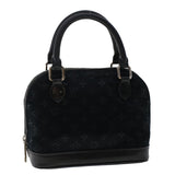 Louis Vuitton Monogram Satin Little Alma Hand Bag Black LV Auth