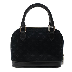 Louis Vuitton Monogram Satin Little Alma Hand Bag Black LV Auth