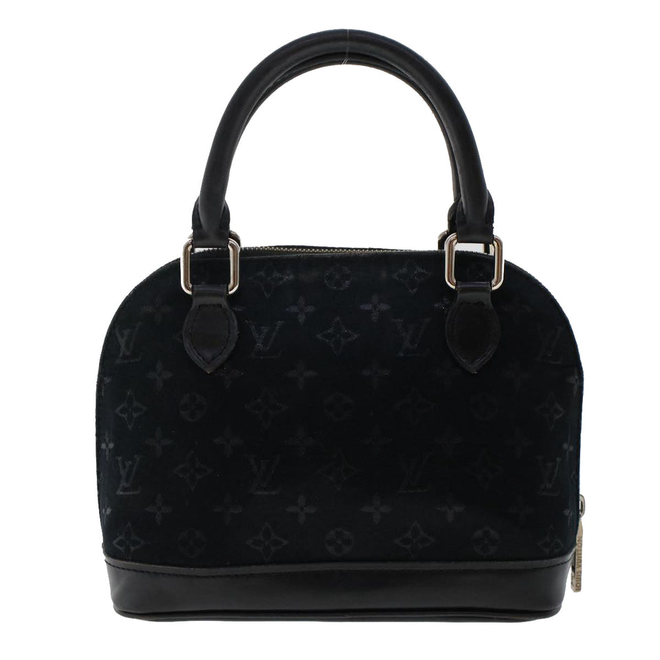 Louis Vuitton Monogram Satin Little Alma Hand Bag Black LV Auth