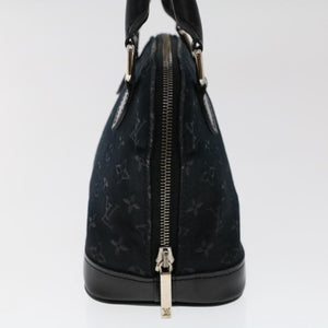 Louis Vuitton Monogram Satin Little Alma Hand Bag Black LV Auth