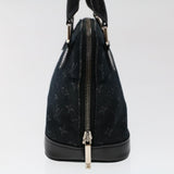 Louis Vuitton Monogram Satin Little Alma Hand Bag Black LV Auth