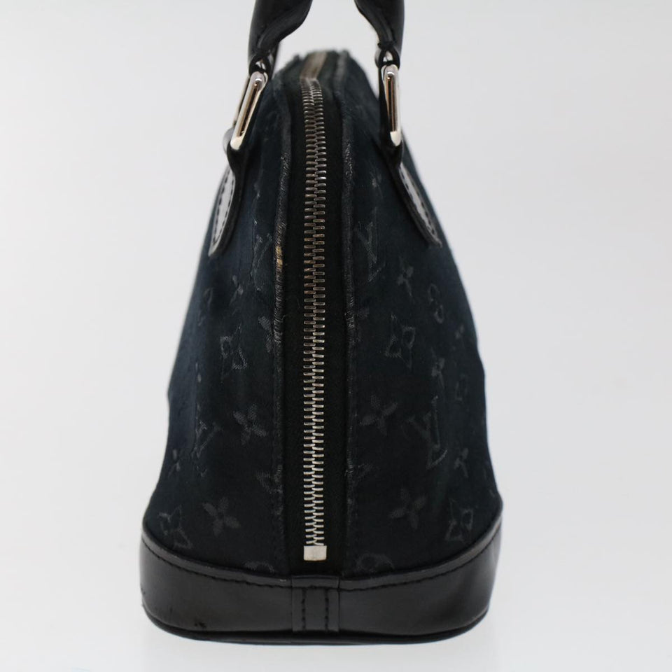 Louis Vuitton Monogram Satin Little Alma Hand Bag Black LV Auth