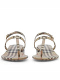 Luxury Burberry Vintage Check Lambskin Sandals Archive Beige