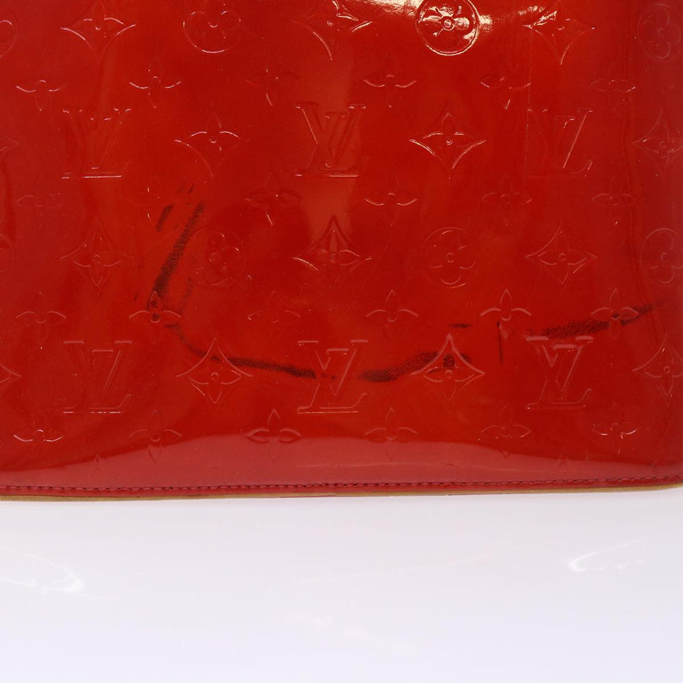 Louis Vuitton Monogram Vernis Houston Hand Bag Red LV Auth
