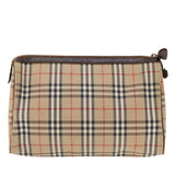 Luxury BurberrySs Nova Check Clutch Bag Canvas Leather Beige Brown Auth 49771