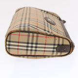 Luxury BurberrySs Nova Check Clutch Bag Canvas Leather Beige Brown Auth 49771
