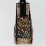 Luxury Burberry Nova Check Hand Bag Wool Beige Auth 49934