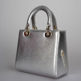 Christian Dior Leather Lady Dior Shoulder Bag in Silver Limited Edition