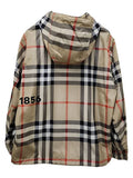 Luxury Burberry Men's Horseferry Print Check Hoodie Zip-up Beige