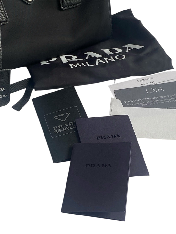 Prada Black Re-Nylon Top Handle Crossbody Bag