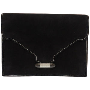 Hermes Clutch bag Doblis black Silverstitch Navet Women