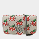 Gucci Marmont Super Mini Flap Leather Bag Valentine's Special Apple Logo