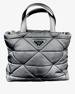 Prada Black Small Re-Nylon Padded Crossbody Tote Bag