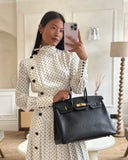 Hermes Birkin 35 Retourne Bag in Black Ardennes Leather with Gold Hardware