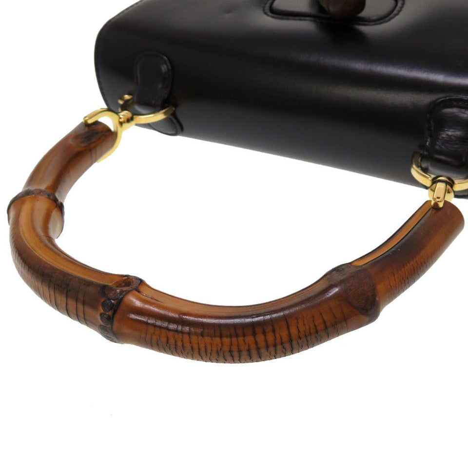 Gucci Handbag 000 46 0633 Leather x Bamboo black Women