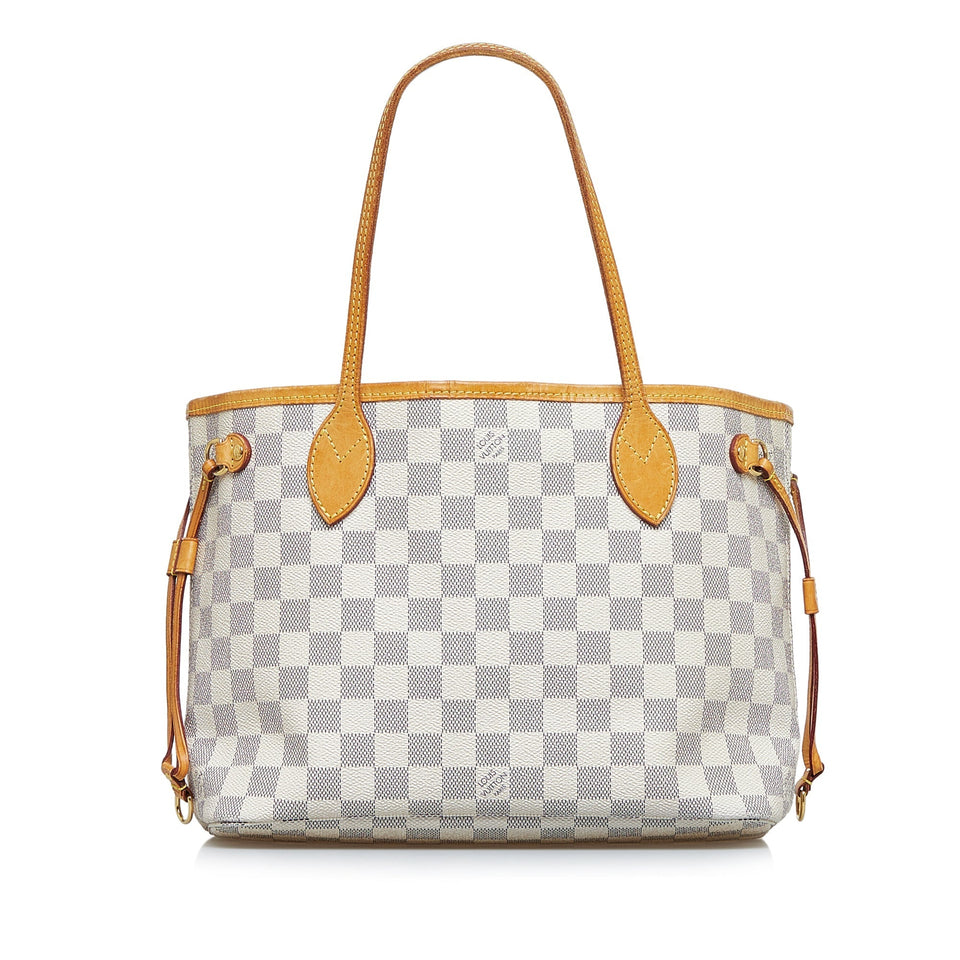 Louis Vuitton Damier Azur Neverfull PM White Tote